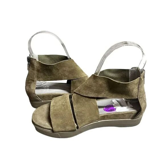 NWT EILEEN FISHER olivine platform Sport Suede Sneaker open toe Sandal SZ 6 1/2 - Picture 3 of 7